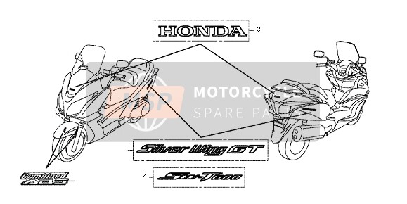 Honda FJS600D 2011 Sticker voor een 2011 Honda FJS600D